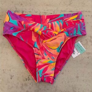 Vibrant Tropical Print Bikini Bottom